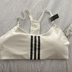 White sports bra, Adidas